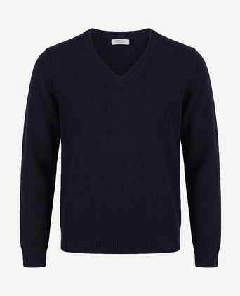 Dames trui lamswol donkerblauw