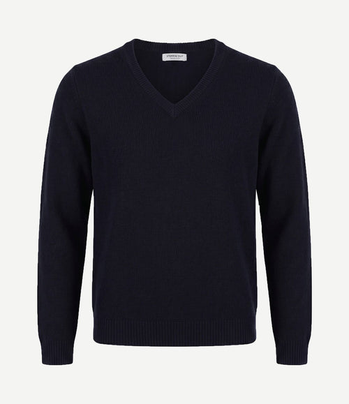 Dames trui lamswol donkerblauw