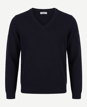 Dames trui lamswol donkerblauw