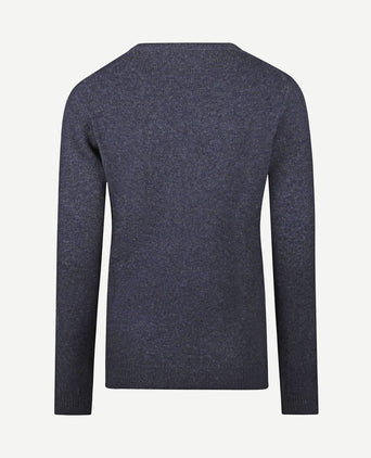 Damestrui v-hals lamswol donkerblauw