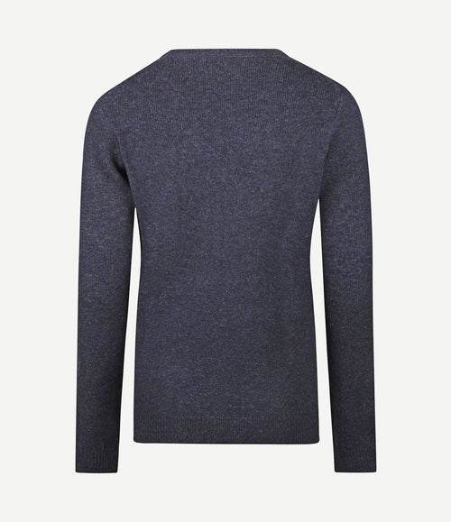 Damestrui v-hals lamswol donkerblauw