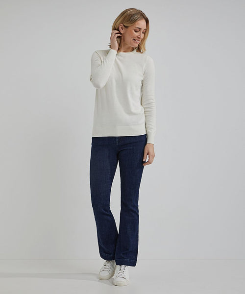 Flared jeans dames dark blue denim