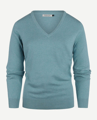 Steppin' Out damestrui cashmere v-hals turquoise | Regular-fit