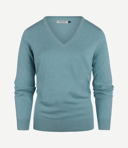 Damestrui cashmere v-hals turquoise