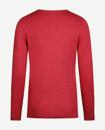 Steppin' Out damestrui cotton cashmere v-hals donkerroze | Regular-fit