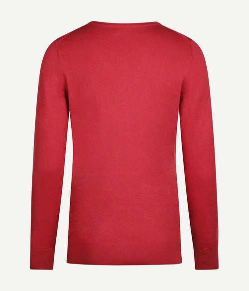 Steppin' Out damestrui cotton cashmere v-hals donkerroze | Regular-fit