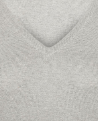 Steppin' Out damestrui cotton cashmere v-hals grijs | Regular-fit