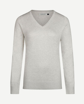 Damestrui cotton cashmere v-hals grijs