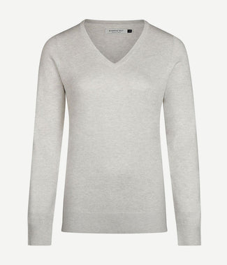 Steppin' Out damestrui cotton cashmere v-hals grijs | Regular-fit Steppin' Out damestrui cotton cashmere v-hals grijs | Regular-fit