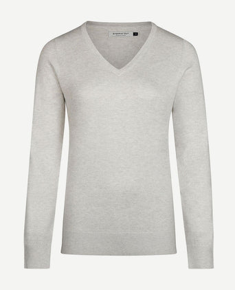 Damestrui cotton cashmere v-hals grijs