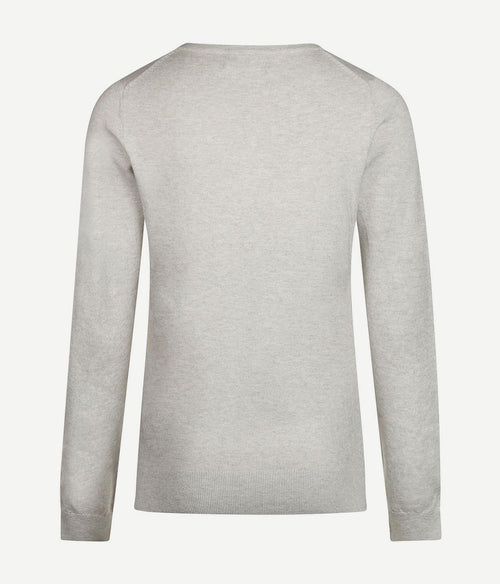 Steppin' Out damestrui cotton cashmere v-hals grijs | Regular-fit