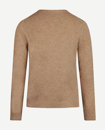 Steppin' Out damestrui v-hals lamswol camel | Regular-fit