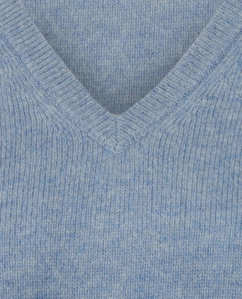 Steppin' Out damestrui v-hals lamswol lichtblauw | Regular-fit