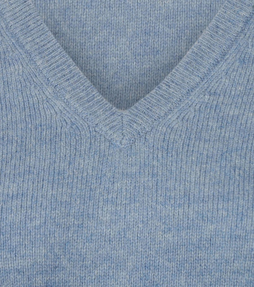 Steppin' Out damestrui v-hals lamswol lichtblauw | Regular-fit