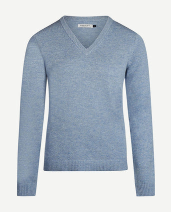 Steppin' Out damestrui v-hals lamswol lichtblauw | Regular-fit