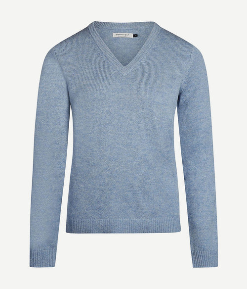 Steppin' Out damestrui v-hals lamswol lichtblauw | Regular-fit