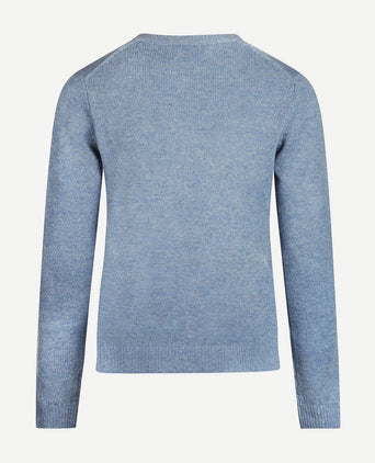 Steppin' Out damestrui v-hals lamswol lichtblauw | Regular-fit