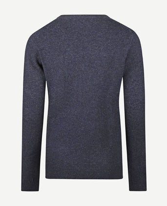 Steppin' Out damestrui v-hals lamswol donkerblauw | Regular-fit