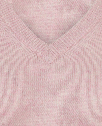 Steppin' Out damestrui v-hals lamswol roze | Regular-fit