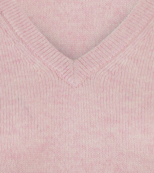 Steppin' Out damestrui v-hals lamswol roze | Regular-fit