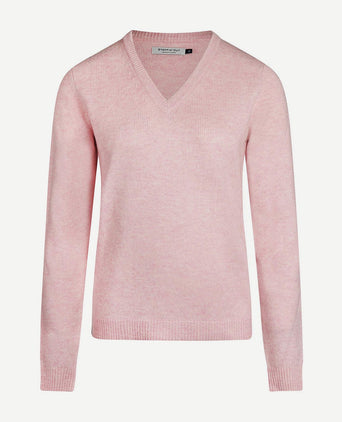Steppin' Out damestrui v-hals lamswol roze | Regular-fit