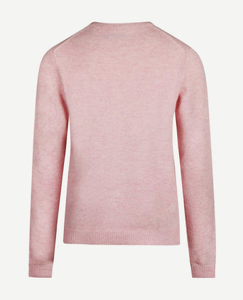 Steppin' Out damestrui v-hals lamswol roze | Regular-fit