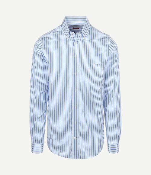 Extra lange mouwen overhemd streep blauw
