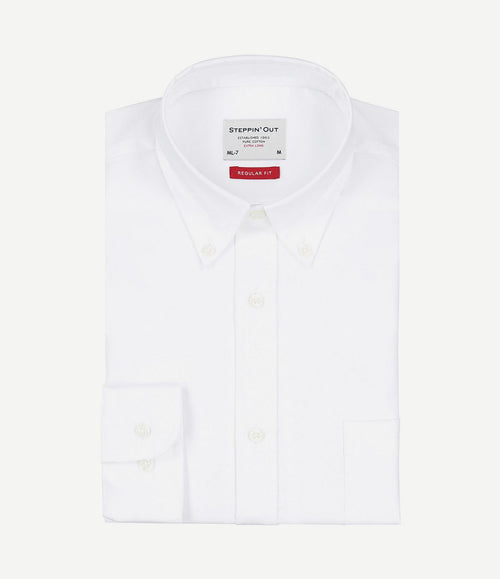 Extra long sleeves overhemd twill wit