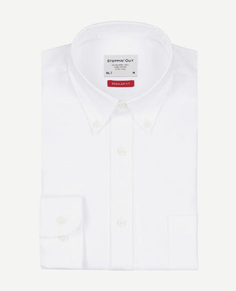 Steppin' Out extra long sleeves overhemd twill wit | Regular-fit