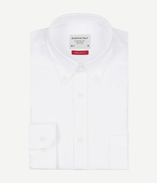 Steppin' Out extra long sleeves overhemd twill wit | Regular-fit