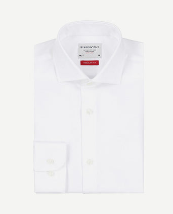 Extra long sleeves overhemd twill wit