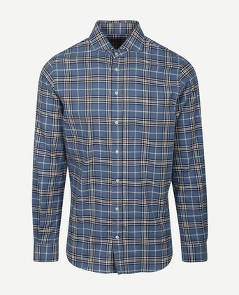 Steppin' Out flanel overhemd ruit blauw | Regular-fit