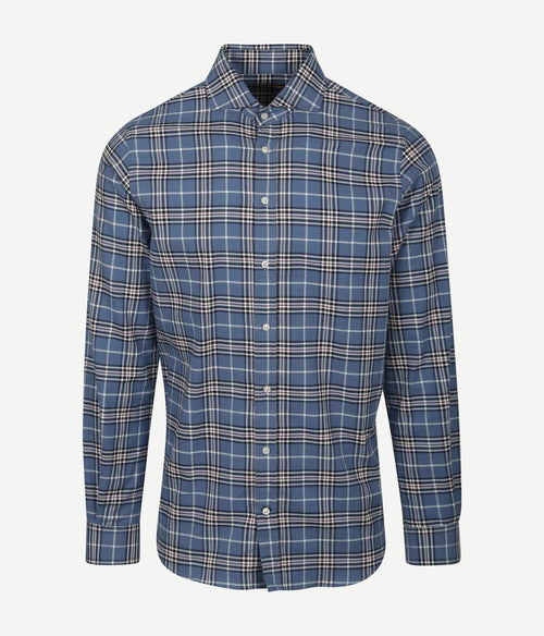 Steppin' Out flanel overhemd ruit blauw | Regular-fit