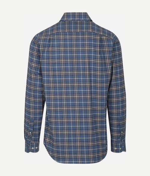 Steppin' Out flanel overhemd ruit blauw | Regular-fit