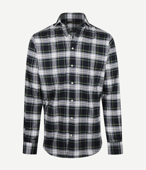 Steppin' Out flanel overhemd ruit blauw groen | Regular-fit