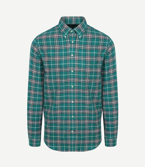 Flanel overhemd ruit groen