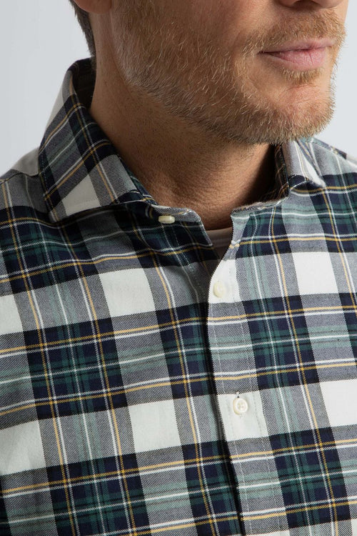 Steppin' Out flanel overhemd ruit zwart groen | Regular-fit