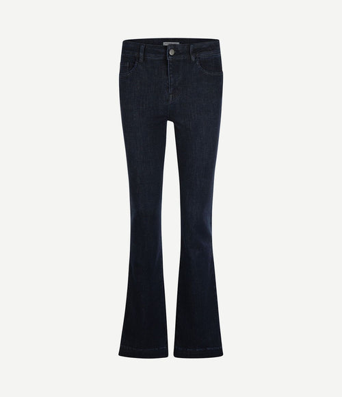 Flared jeans dames dark blue denim