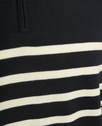 Half-zip trui breton stripe donkerblauw