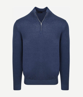 Half-zip trui colin indigo denim Half-zip trui colin indigo denim