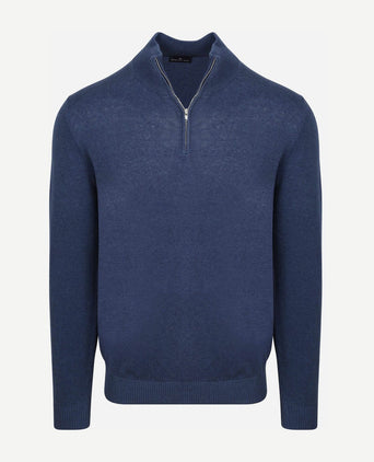 Half-zip trui colin indigo denim
