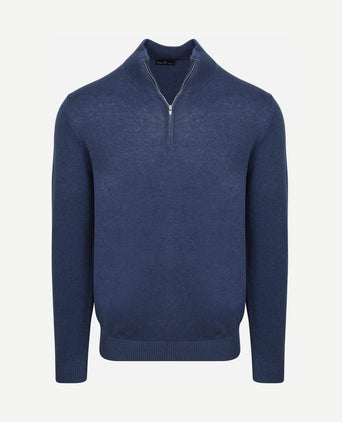Half-zip trui colin indigo denim