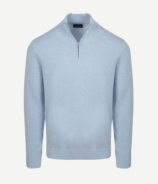 Half-zip trui colin lichtblauw Half-zip trui colin lichtblauw