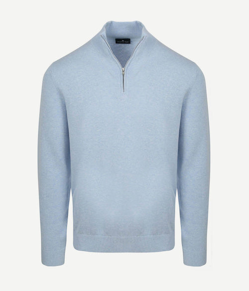 Half-zip trui colin lichtblauw