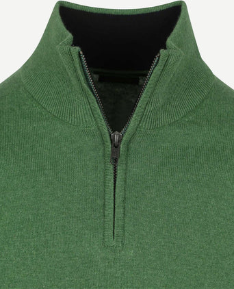 Steppin' Out half-zip trui cotton cashmere groen | Regular-fit