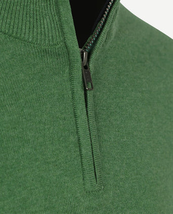 Steppin' Out half-zip trui cotton cashmere groen | Regular-fit