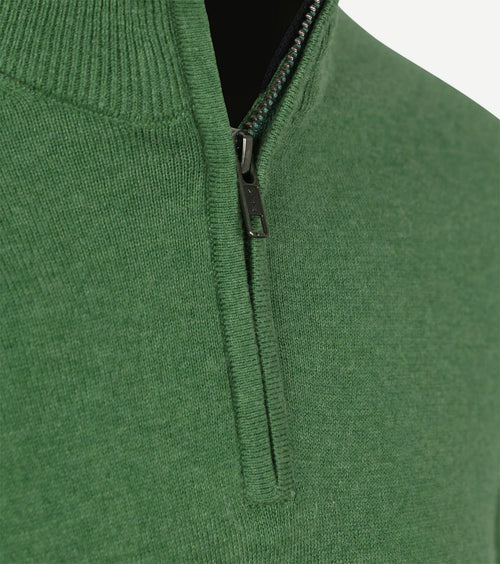Steppin' Out half-zip trui cotton cashmere groen | Regular-fit