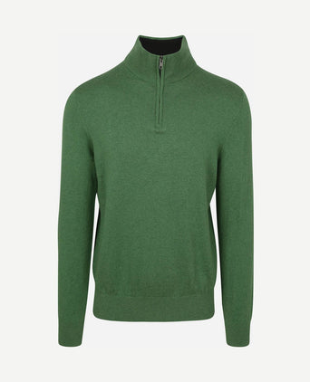 Half-zip trui cotton cashmere groen