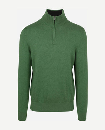Steppin' Out half-zip trui cotton cashmere groen | Regular-fit
