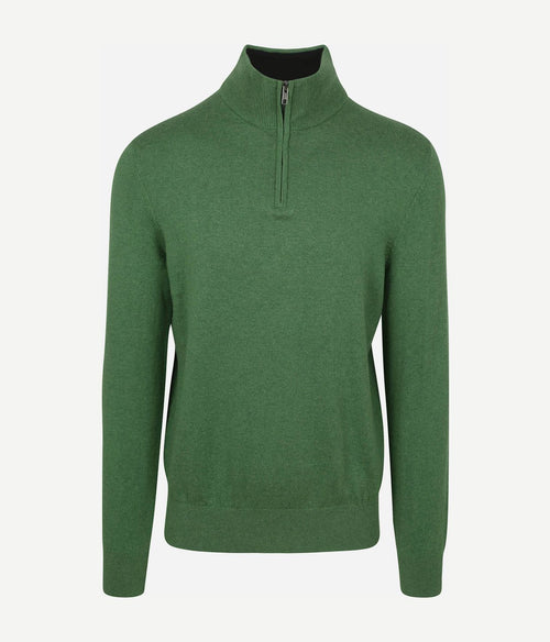 Steppin' Out half-zip trui cotton cashmere groen | Regular-fit